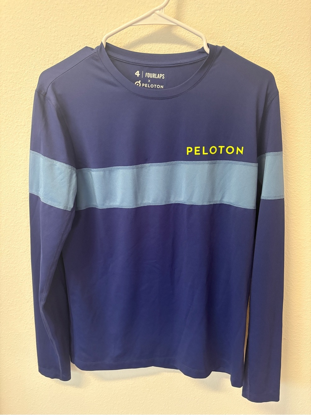 Peloton Navy Performance Top with Yellow Logo